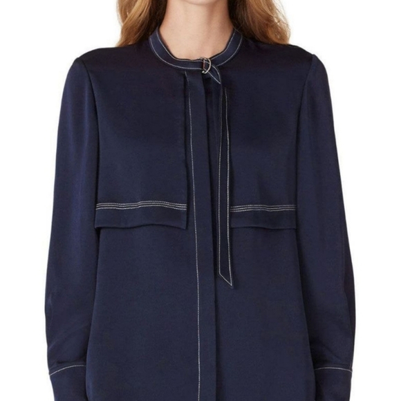 Navy Blouse with Blue - Picture 3 of 5